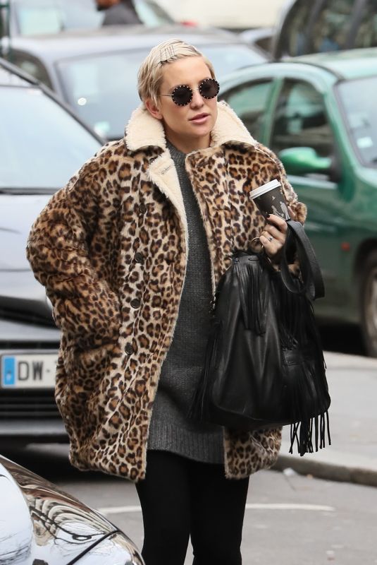 KATE HUDSON Out at Taxidermist in Paris 01/24/2018