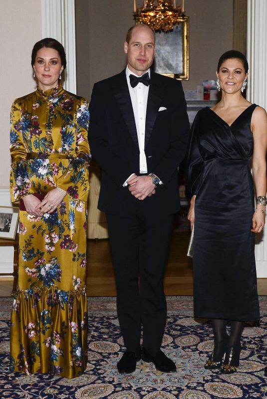 KATE MIDDLETON and Crown Princess VICTORIA of Sweden at a Dinner in Stockholm 01/30/2018