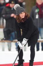 KATE MIDDLETON at a Bandy Hockey Match in Stockholm 01/30/2018