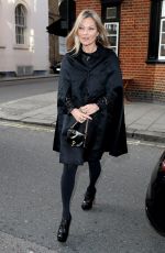 KATE MOSS Heading for Her 44th Birthday Lunch in Mayfair 01/16/2018