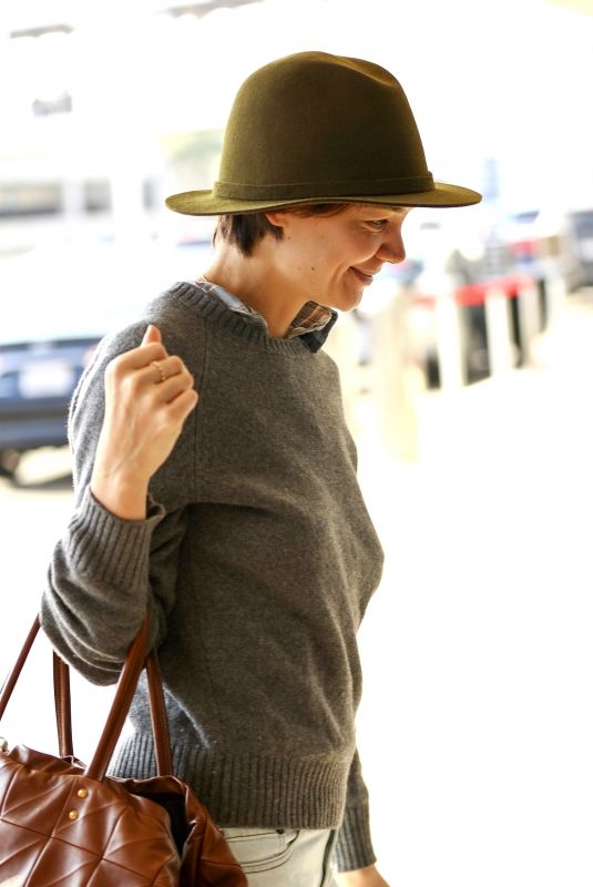 KATIE HOLMES at LAX Airport in Los Angeles 01/11/2018