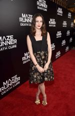 KAYA SCODELARIO at Maze Runner: The Death Cure Fan Screening in Los Angeles 01/18/2018