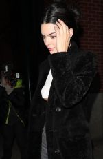 KENDALL JENNER Out for Dinner at Carbone in New York 01/26/2018