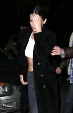 KENDALL JENNER Out for Dinner at Carbone in New York 01/26/2018
