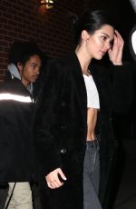 KENDALL JENNER Out for Dinner at Carbone in New York 01/26/2018