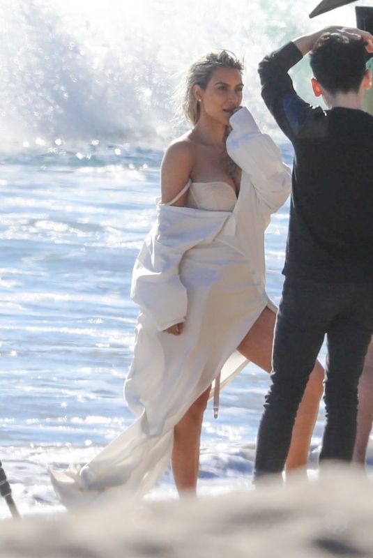 KIM KARDASHIAN on the Set of a Photoshoot at a Beach in Malibu 01/22/2018