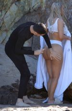 KIM KARDASHIAN on the Set of a Photoshoot at a Beach in Malibu 01/29/2018