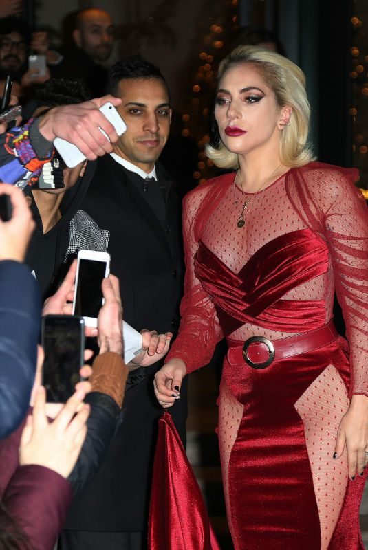 LADY GAGA Leaves Her Hotel in Milan 01/17/2018
