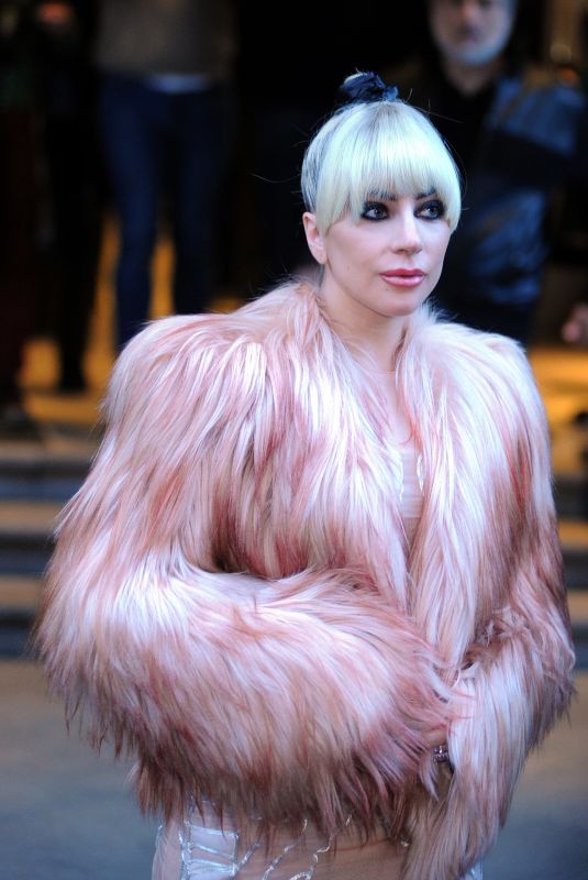 LADY GAGA Leaves Palazzo Parigi Hotel in Milan 01/18/2018