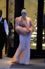 LADY GAGA Leaves Palazzo Parigi Hotel in Milan 01/18/2018
