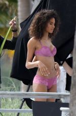 LAIS RIBEIRO and CINDY BRUNA on the Set of a Photoshoot at a Beach in Miami 01/17/2018