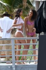 LAIS RIBEIRO and CINDY BRUNA on the Set of a Photoshoot at a Beach in Miami 01/17/2018