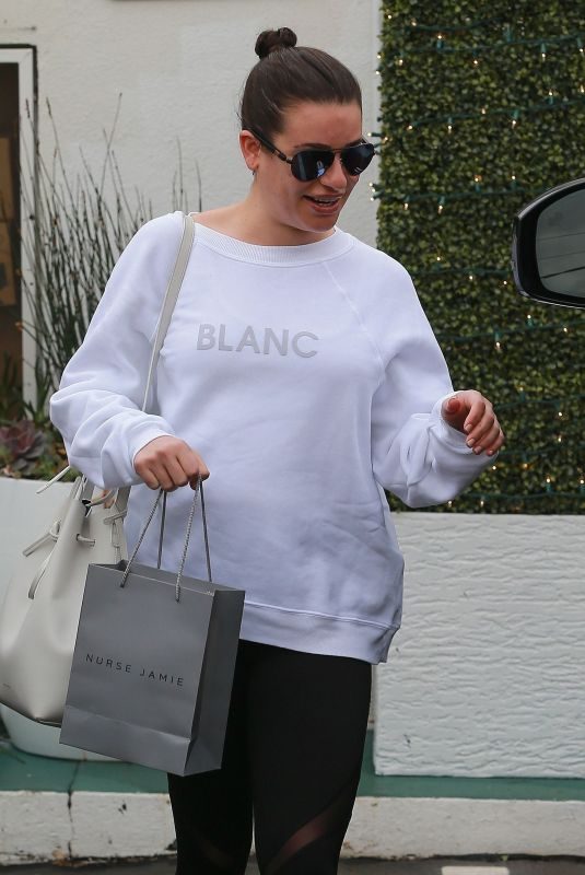 LEA MICHELE Leaves a Spa in Santa Monica 01/03/2018