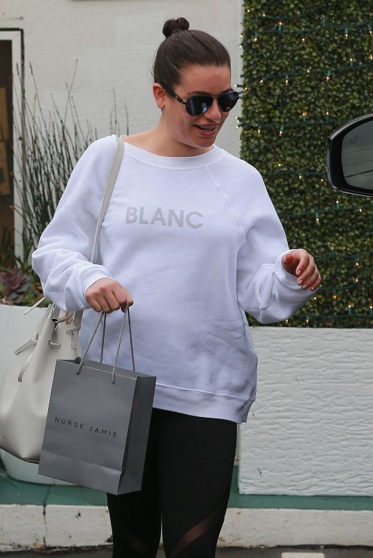 LEA MICHELE Leaves a Spa in Santa Monica 01/03/2018