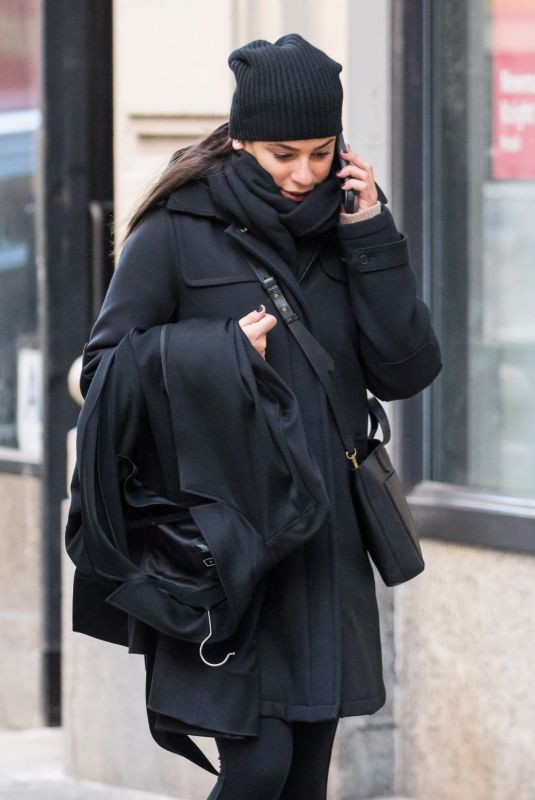LEA MICHELE Taking Her Coat to Dry Cleaners in New York 01/27/2018