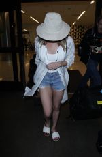 LEANN RIMES in Denim Shorts at LAX Airport in Los Angeles 01/12/2018