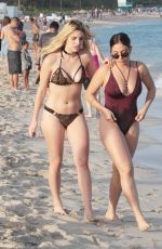 LELE PONS and INANNA in Bikini on the Beach in Miami 01/01/2018