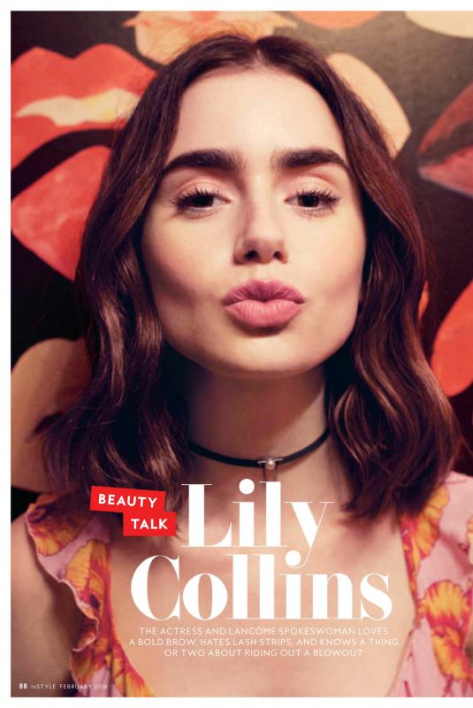 LILY COLLINS in Instyle Magazine, February 2018