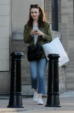 LILY COLLINS Out and About in Cincinnati 01/29/2018