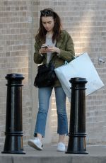 LILY COLLINS Out and About in Cincinnati 01/29/2018