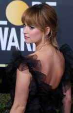 LILY JAMES at 75th Annual Golden Globe Awards in Beverly Hills 01/07/2018
