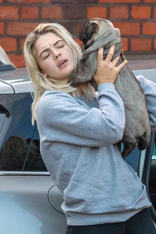 LOUISA JOHNSON Out with Her Dog in Essex 01/21/2018