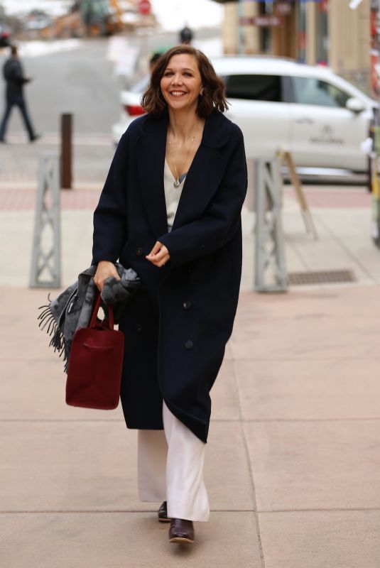 MAGGIE GYLLENHAAL Out and About in Park City 01/19/2018