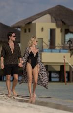 MALIN AKERMAN in Swimsuit and Jack Donnelly at a Beach in Mexico 01/30/2018