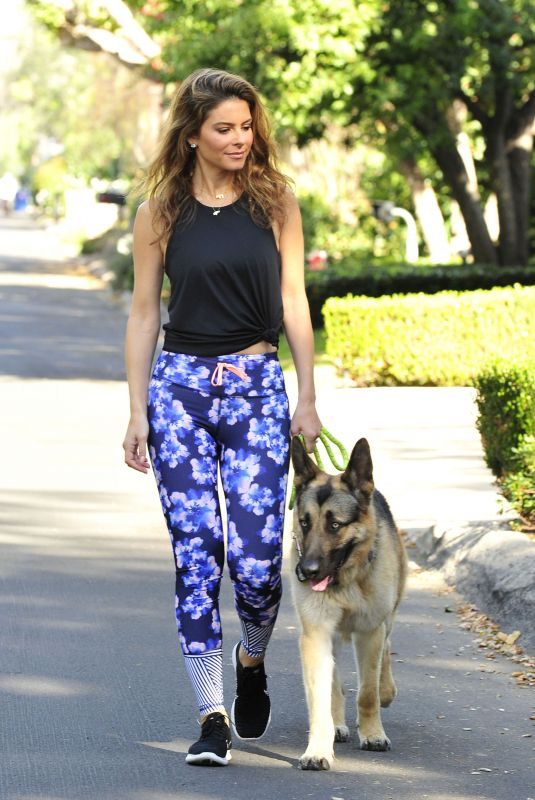 MARIA MENOUNOS Walks Her Dog Out in Los Angeles 01/15/2018
