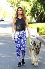 MARIA MENOUNOS Walks Her Dog Out in Los Angeles 01/15/2018