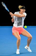MARIA SHARAPOVA at Practice Session at Australian Open Tennis Tournament in Melbourne 01/14/2018