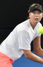 MARIA SHARAPOVA at Practice Session at Australian Open Tennis Tournament in Melbourne 01/14/2018