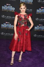 MEG DONNELLY at Black Panther Premiere in Hollywood 01/29/2018