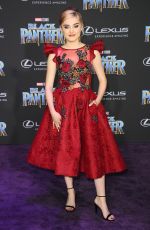 MEG DONNELLY at Black Panther Premiere in Hollywood 01/29/2018