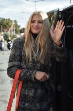 MICHELLE HUNZIKER Arrives for Rehearsals at Ariston Theater in Sanremo 01/27/2018