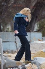 MICHELLE HUNZIKER Out for a Walk by the Sea in Sanremo 01/30/2018