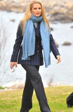 MICHELLE HUNZIKER Out for a Walk by the Sea in Sanremo 01/30/2018
