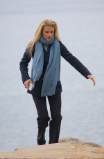 MICHELLE HUNZIKER Out for a Walk by the Sea in Sanremo 01/30/2018
