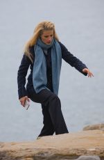 MICHELLE HUNZIKER Out for a Walk by the Sea in Sanremo 01/30/2018