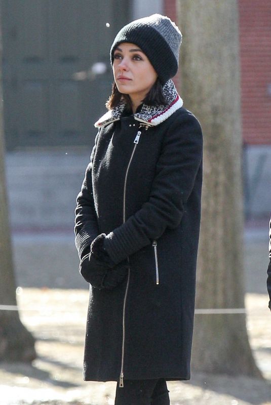 MILA KUNIS Out at Harvard Campus in Cambridge 01/25/2018
