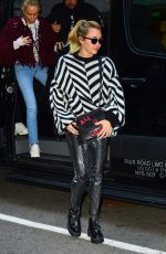 MILEY CYRUS Heading to Radio City Music Hall in New York 01/26/2018