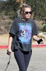 MILEY CYRUS Out Hiking with Her Dog in Studio City