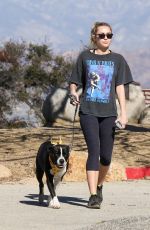 MILEY CYRUS Out Hiking with Her Dog in Studio City