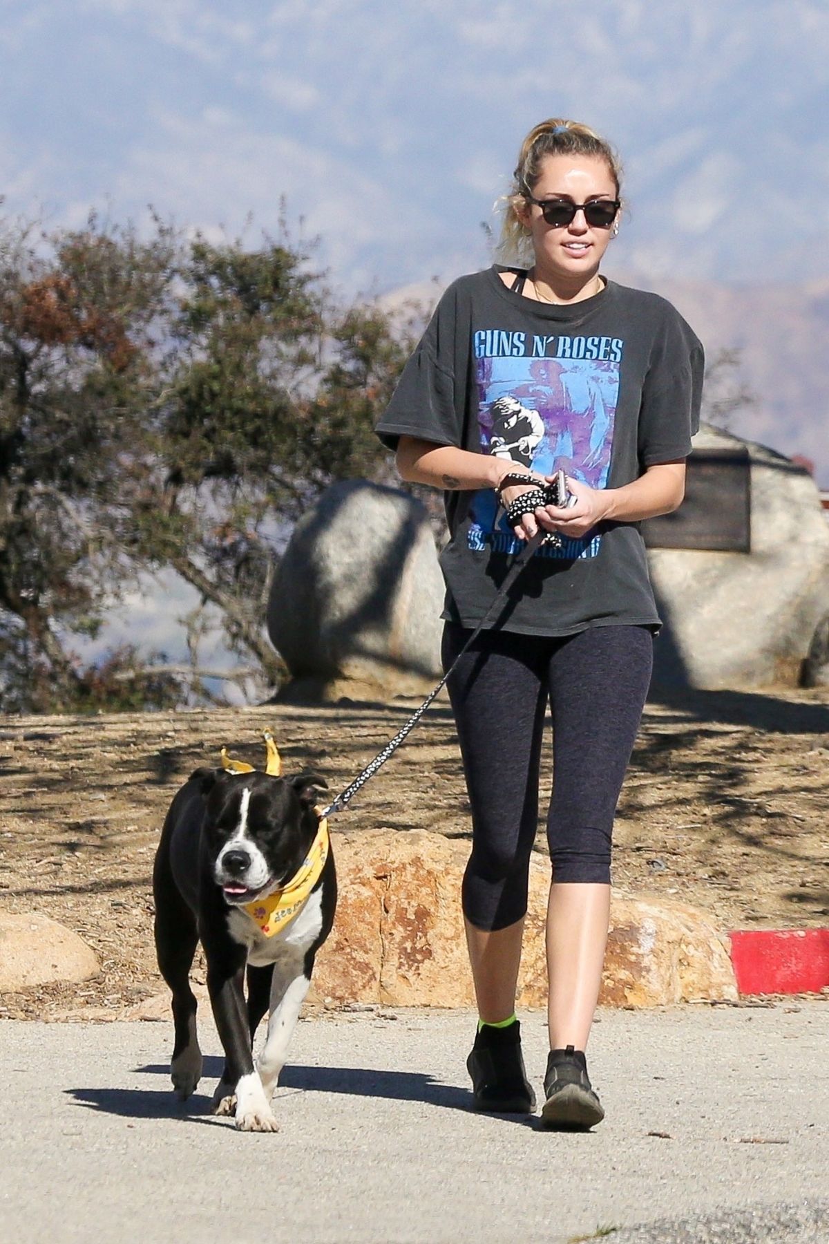 MILEY CYRUS Out Hiking with Her Dog in Studio City – HawtCelebs
