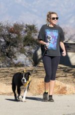 MILEY CYRUS Out Hiking with Her Dog in Studio City