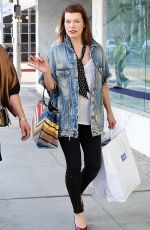 MILLA JOVOVICH Out and About in Beverly HIlls 01/17/2018