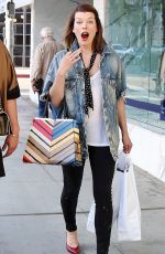 MILLA JOVOVICH Out and About in Beverly HIlls 01/17/2018