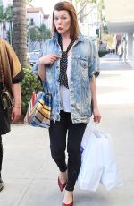 MILLA JOVOVICH Out and About in Beverly HIlls 01/17/2018