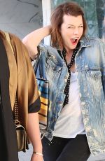 MILLA JOVOVICH Out and About in Beverly HIlls 01/17/2018