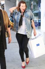 MILLA JOVOVICH Out and About in Beverly HIlls 01/17/2018